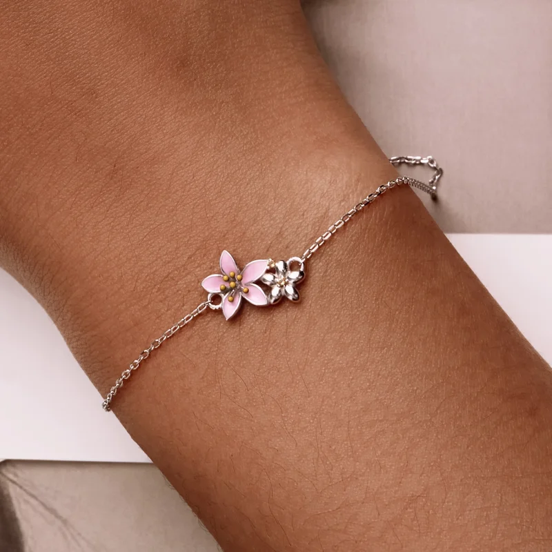 (imagem para) Pandora Style Beautiful Sakura Bracelet - SCB232 - Visualizar 6