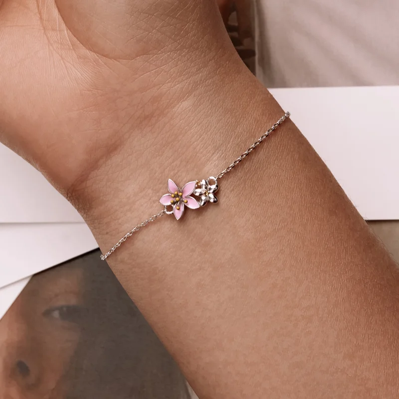 (imagem para) Pandora Style Beautiful Sakura Bracelet - SCB232 - Visualizar 7