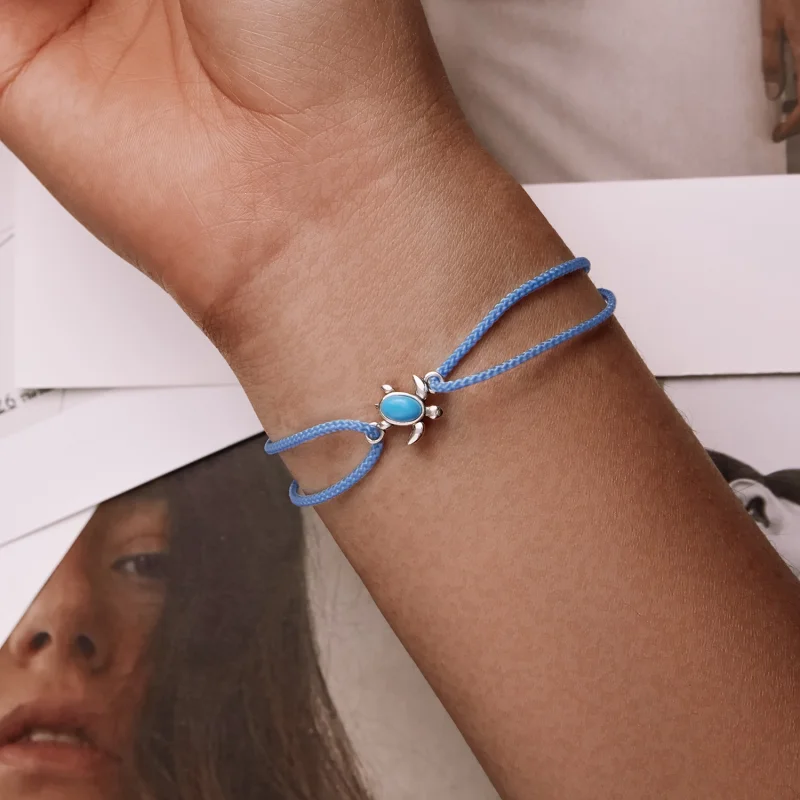 (imagem para) Pandora Style Blue Turtle Bracelet - SCB231 - Visualizar 7