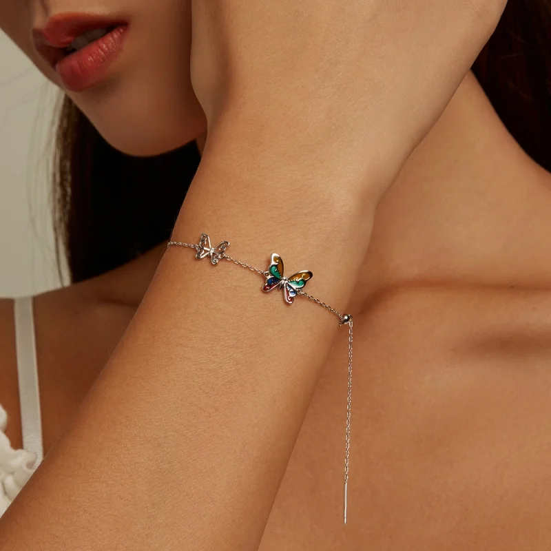 (imagem para) Pandora Style Brilliant Butterfly Bracelet - SCB228 - Visualizar 8