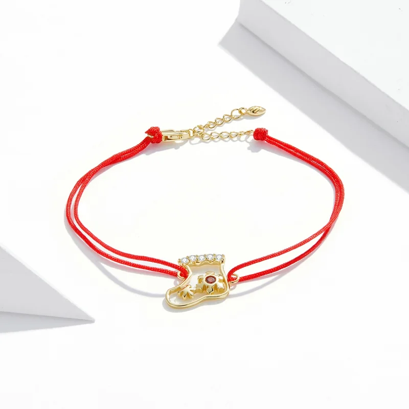 (imagem para) Pandora Style Christmas Socks Bracelet - SCB225 - Visualizar 2