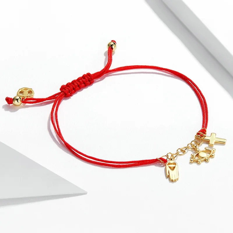 (imagem para) Pandora Style Lucky Symbol Bracelet - SCB226 - Visualizar 4