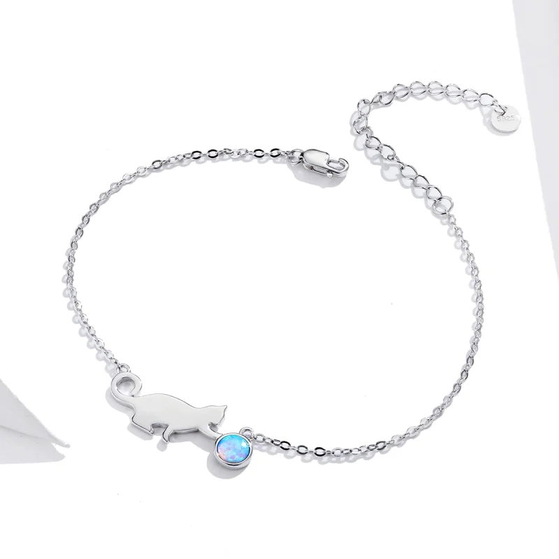 (imagem para) Pandora Style Opal Cat Bracelet - SCB175 - Visualizar 3