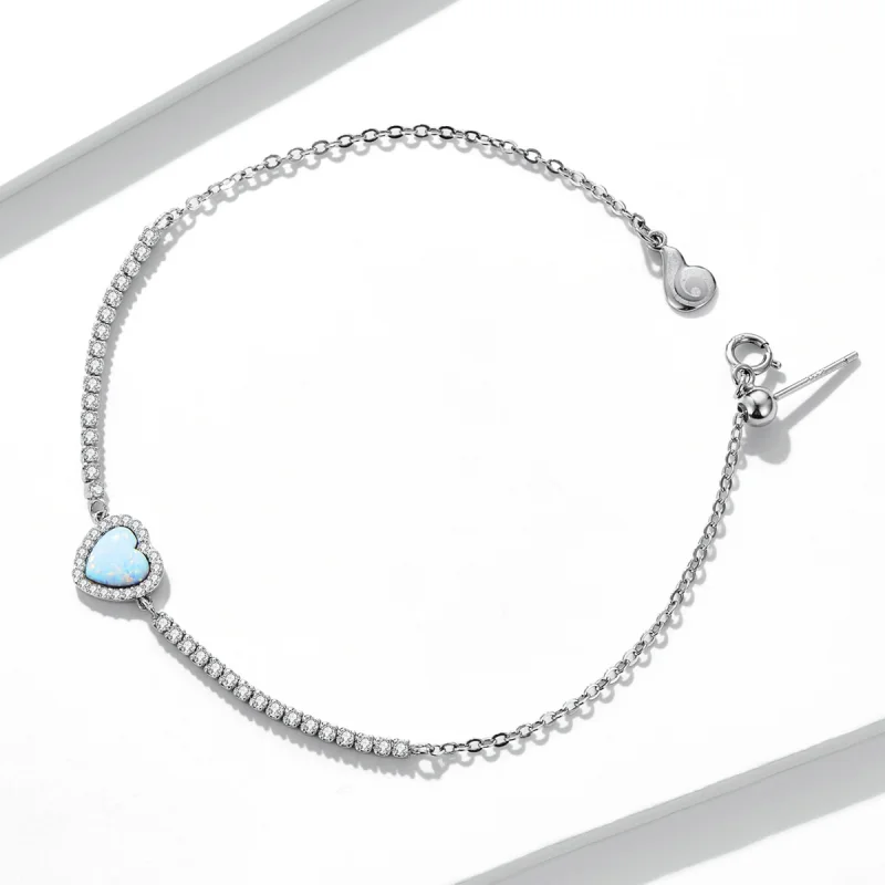 (imagem para) Pandora Style Opal Love Bracelet - BSB086 - Visualizar 2