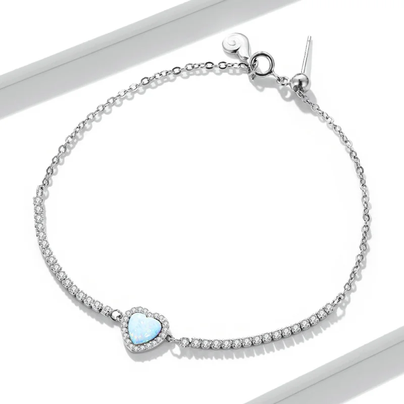 (imagem para) Pandora Style Opal Love Bracelet - BSB086 - Visualizar 5