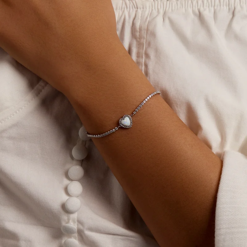 (imagem para) Pandora Style Opal Love Bracelet - BSB086 - Visualizar 9