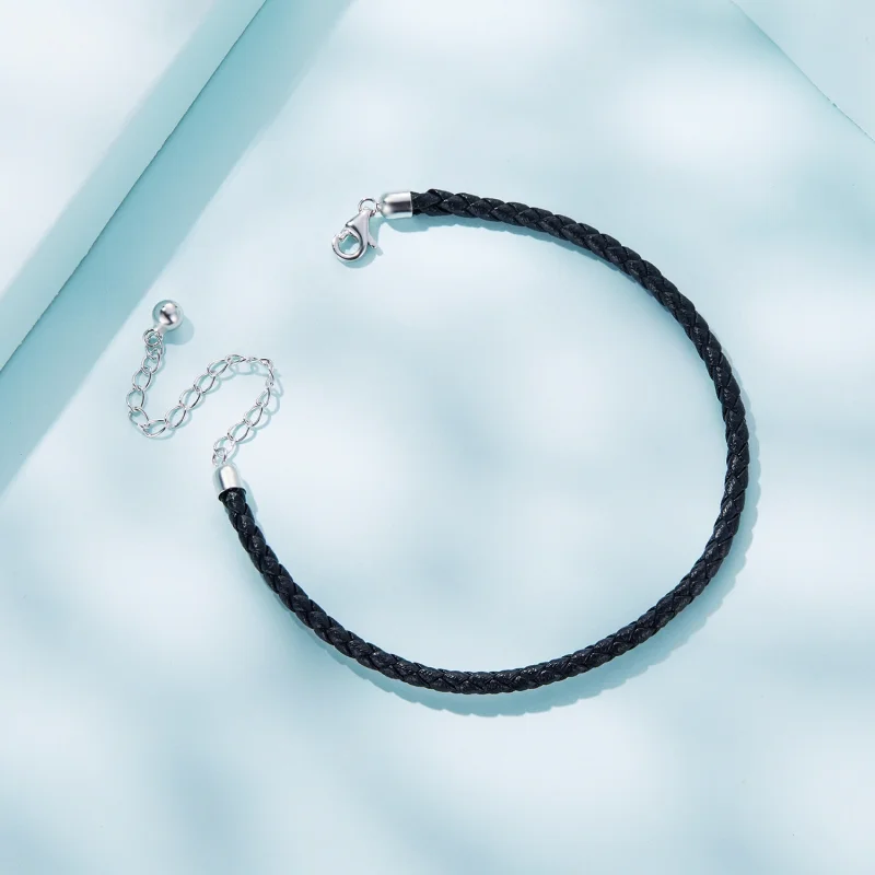 (imagem para) Pandora Style Simple Leather Bracelet - SCB243-BK - Visualizar 3