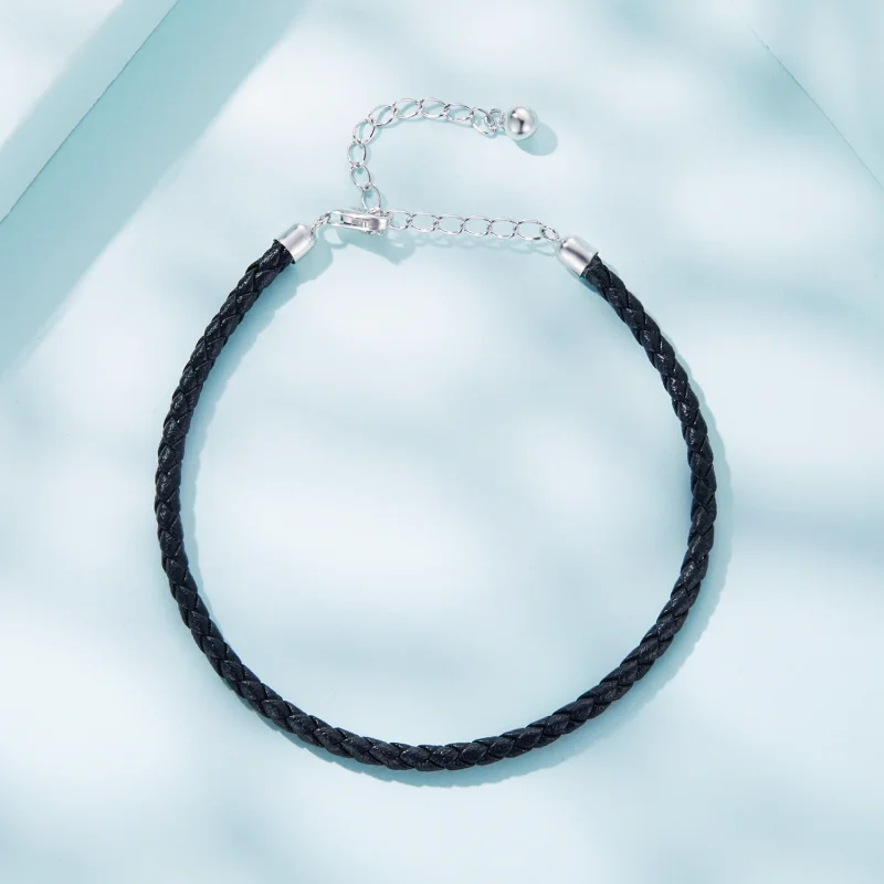 (imagem para) Pandora Style Simple Leather Bracelet - SCB243-BK - Visualizar 4