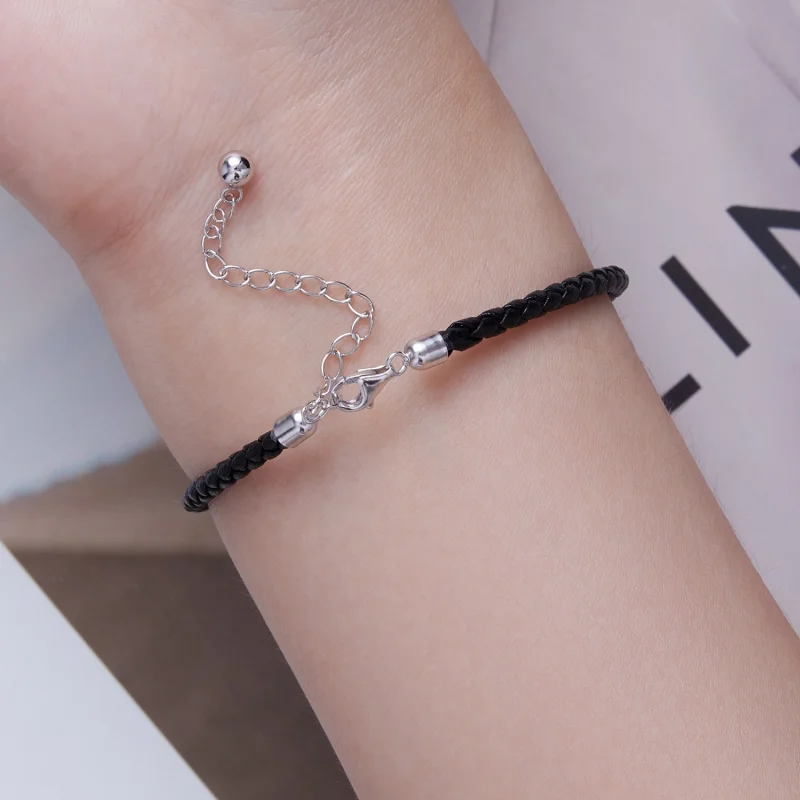 (imagem para) Pandora Style Simple Leather Bracelet - SCB243-BK - Visualizar 6