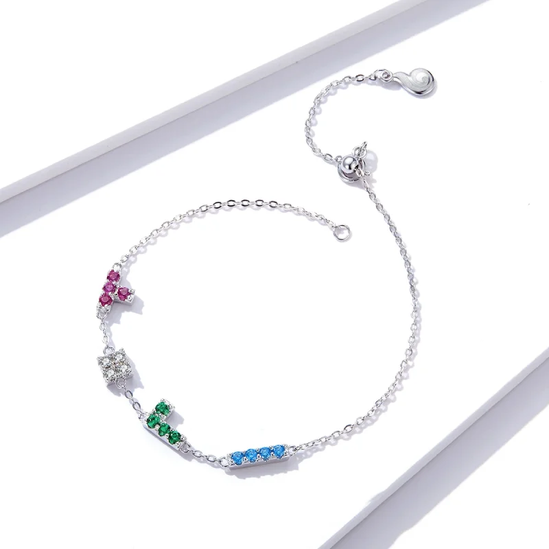 (imagem para) Pandora Style Tetris Bracelet - BSB040 - Visualizar 3