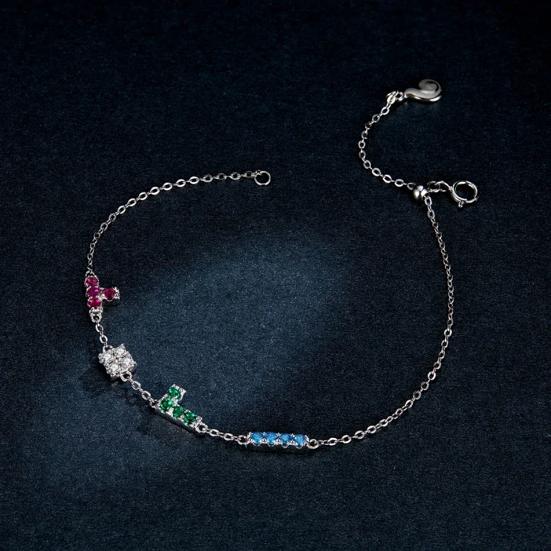 (imagem para) Pandora Style Tetris Bracelet - BSB040 - Visualizar 5