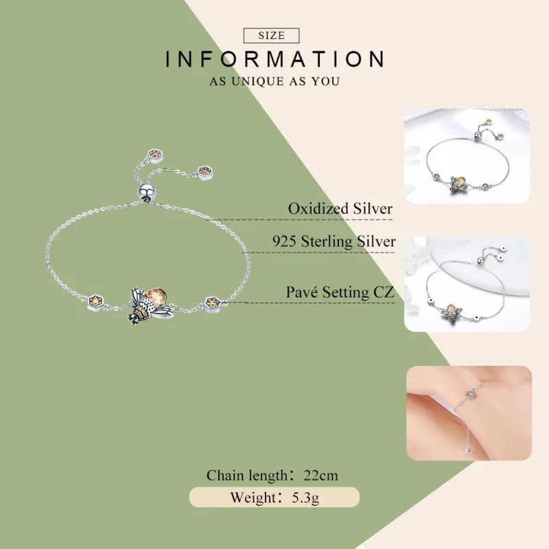 (imagem para) Pulseira Abelha Dançante estilo Pandora - SCB043 - Visualizar 2