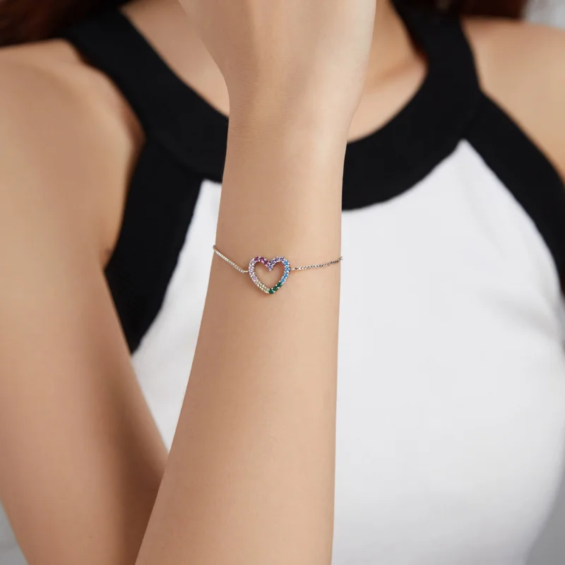 (imagem para) Pulseira Amor do arco-íris estilo Pandora - SCB216 - Visualizar 6