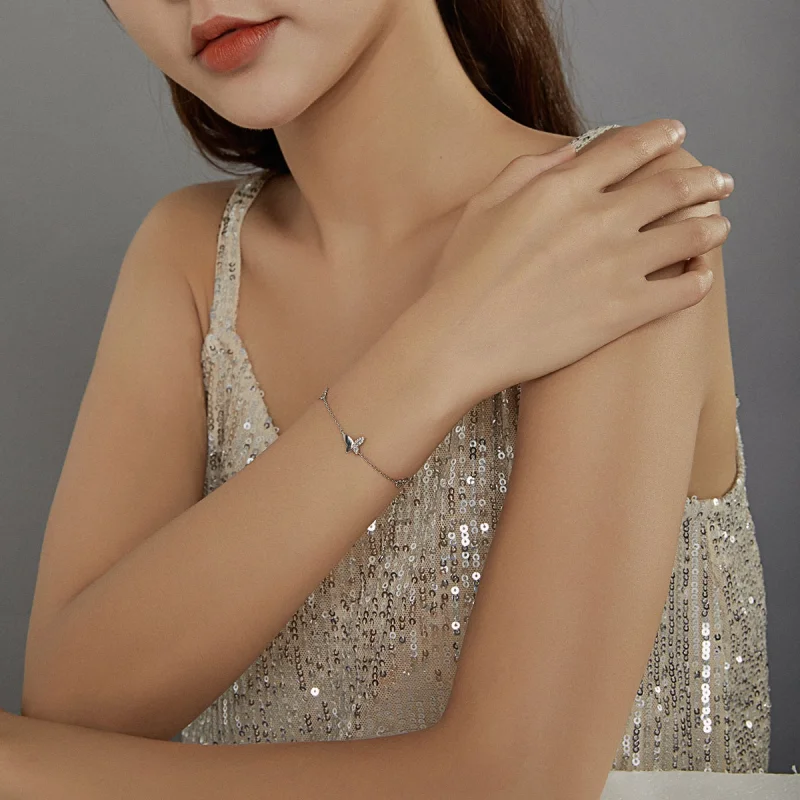 (imagem para) Pulseira Borboletas Cercadas estilo Pandora - SCB197 - Visualizar 6