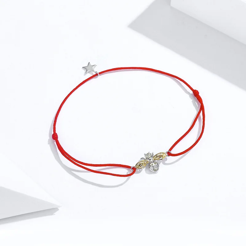 (imagem para) Pulseira de cordão Abelha estilo Pandora - SCB156 - Visualizar 4