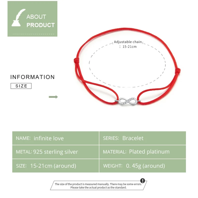(imagem para) Pulseira de cordão Amor infinito estilo Pandora - SCB176 - Visualizar 5