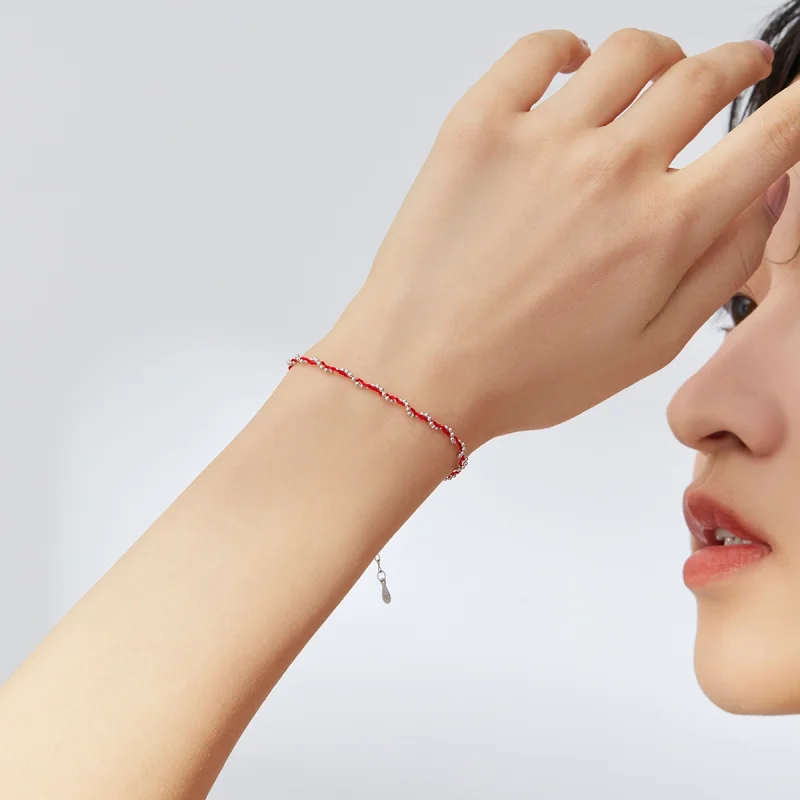 (imagem para) Pulseira de cordão Corda vermelha estilo Pandora - SCB173-RD - Visualizar 5