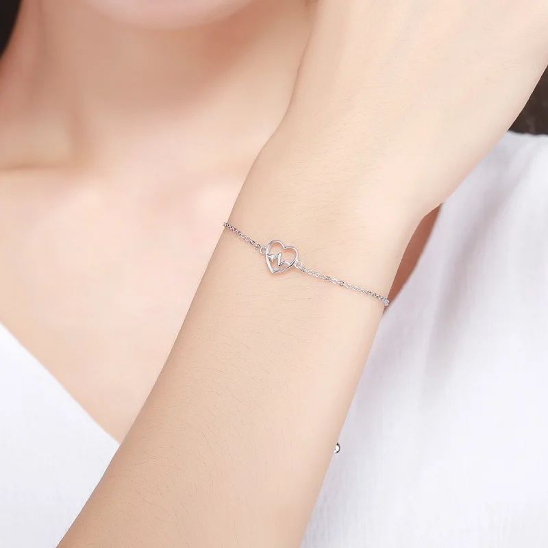 (imagem para) Pulseira Love Cardiogram estilo Pandora - SCB019 - Visualizar 2