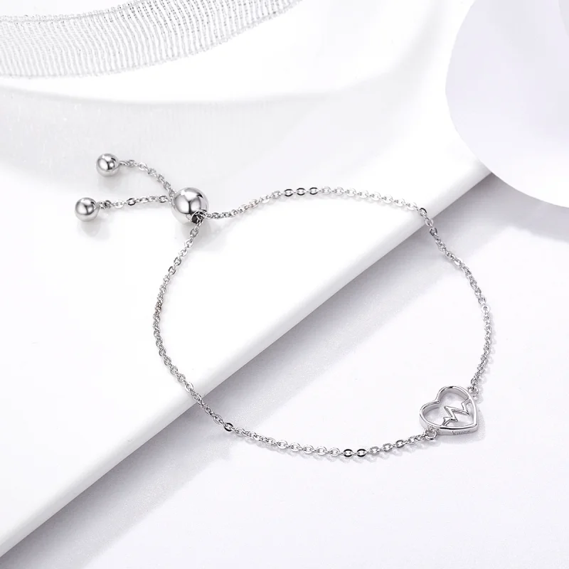 (imagem para) Pulseira Love Cardiogram estilo Pandora - SCB019 - Visualizar 3