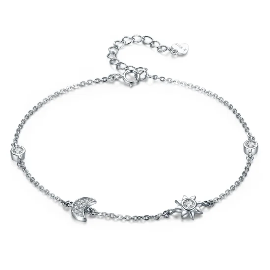 (imagem para) Pulseira Lua Sol e Estrelas estilo Pandora - SCB081