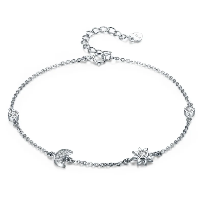 (imagem para) Pulseira Lua Sol e Estrelas estilo Pandora - SCB081