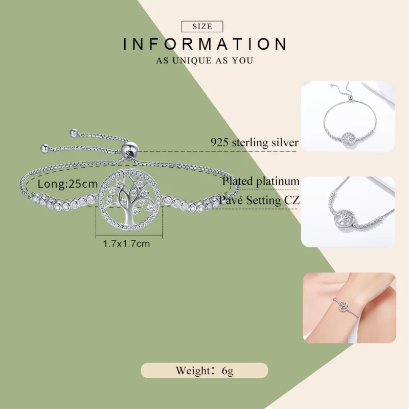 (imagem para) Pulseira Árvore da Vida Brilhante estilo Pandora - SCB035 - Visualizar 3