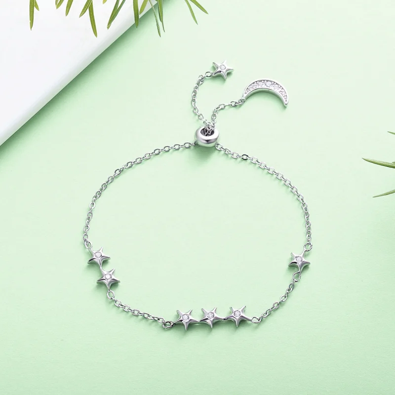 (imagem para) Pulseira Sussurro de estrela e lua estilo Pandora - SCB007 - Visualizar 5