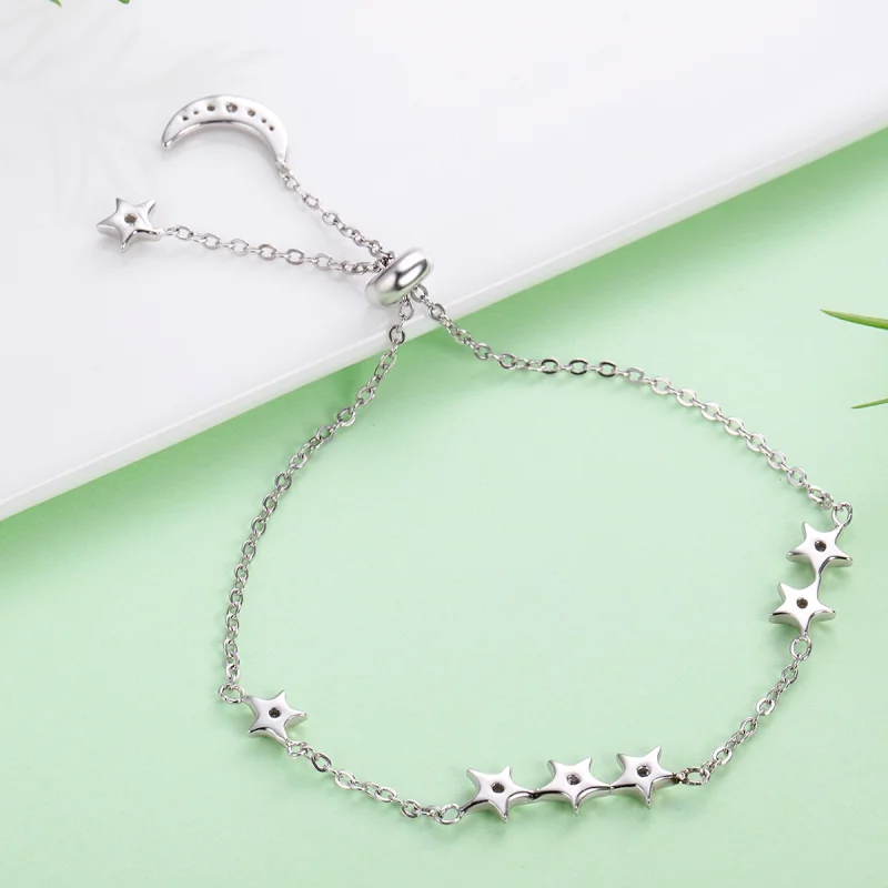 (imagem para) Pulseira Sussurro de estrela e lua estilo Pandora - SCB007 - Visualizar 6