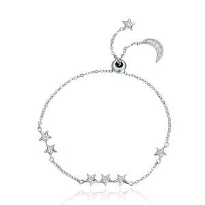 (imagem para) Pulseira Sussurro de estrela e lua estilo Pandora - SCB007