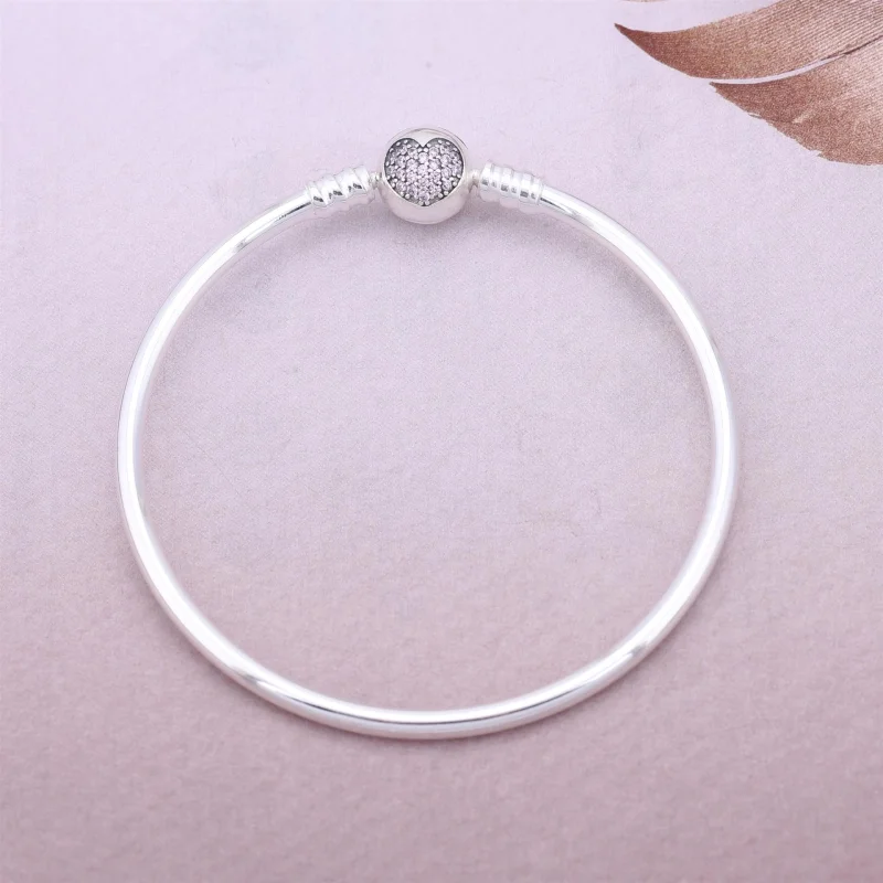 (imagem para) Bracelete Rígido PANDORA com zircônia cúbica Rosa - 590716PCZ - Visualizar 2