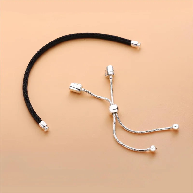 (imagem para) Bracelete Pandora Cordão De Couro Preto - Visualizar 3