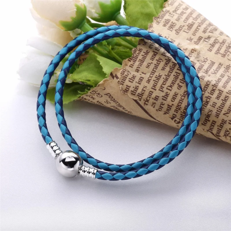 (imagem para) Ed. Limitada 2017 Bracelete PANDORA de Couro Trançado de Duas Voltas Fundo do Ma - Visualizar 2