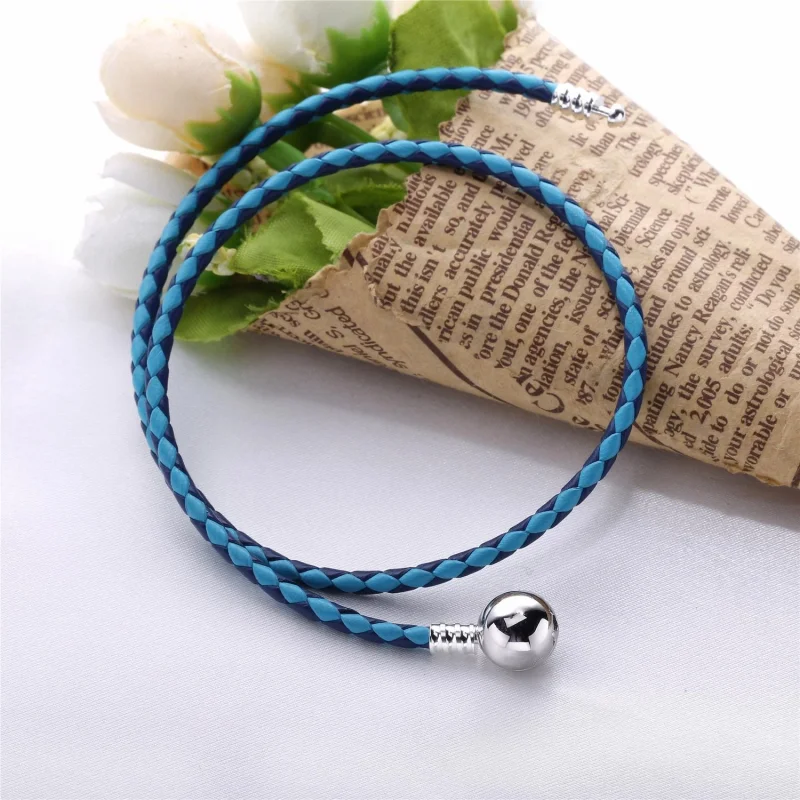 (imagem para) Ed. Limitada 2017 Bracelete PANDORA de Couro Trançado de Duas Voltas Fundo do Ma - Visualizar 3