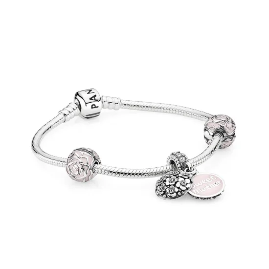 (imagem para) Pulseira Pandora Com Berloques de prata Mãe