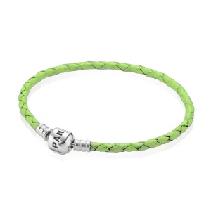 (imagem para) Bracelete PANDORA De Couro Verde Com O Fecho