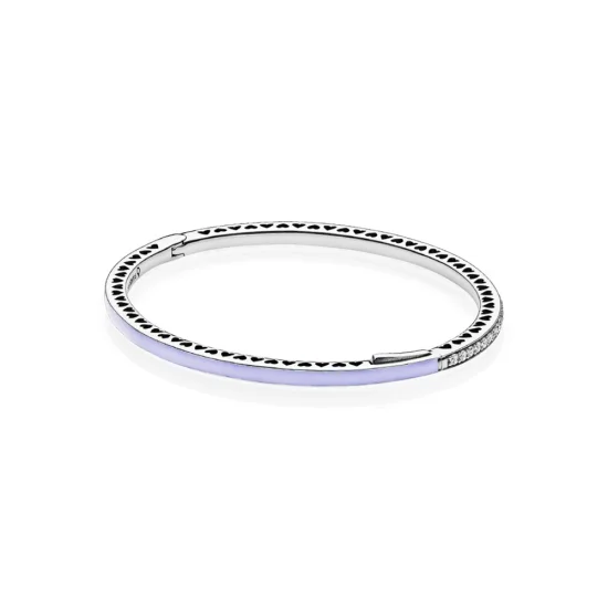 (imagem para) Bangle Radiant Hearts of PANDORA Roxa - 590537EN66 - Pulseiras