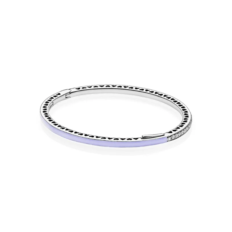 (imagem para) Bangle Radiant Hearts of PANDORA Roxa - 590537EN66 - Pulseiras
