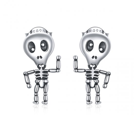 Brincos Petit Esqueleto legal estilo Pandora - SCE1110  Clique na imagem para fechar