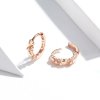 Brinco Argolas Namoro de corações estilo Pandora Rosa - SCE445-C