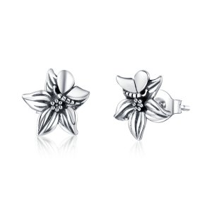 Brincos Petit Flores de amor de borboleta estilo Pandora - SCE887 Brincos Petit Flores de amor de borboleta estilo Pandora - SCE887