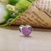 Charm berloques Pandora de prata Coração deslumbrante