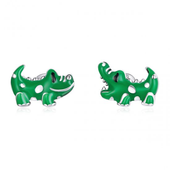 Brincos Petit Pequeno crocodilo estilo Pandora - SCE1113  Clique na imagem para fechar