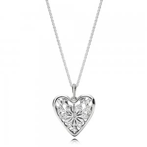 Colar PANDORA Coração de Neve - 396369CZ-80 Colar PANDORA Coração de Neve - 396369CZ-80