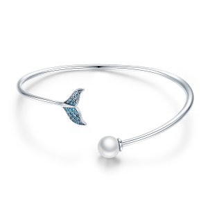 Bracelete Rigido Aberto Lágrima da Sereia estilo Pandora - SCB123 Bracelete Rigido Aberto Lágrima da Sereia estilo Pandora - SCB123