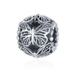 Charm Borboleta vintage estilo Pandora - SCC491 Charm Borboleta vintage estilo Pandora - SCC491