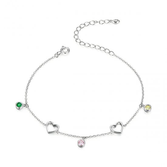 Pulseira Bolas de coração estilo Pandora - SCB180  Clique na imagem para fechar