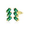Brincos Petit Esmeralda Sólido estilo Pandora - SCE1051-GN