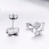Brincos Petit Pegadas fofas de gatinho anti-alérgico estilo Pandora - BSE033