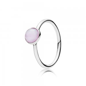 Anel PANDORA Gota de Cristal Rosa Opalescente - Outubro - 191012NOP Anel PANDORA Gota de Cristal Rosa Opalescente - Outubro - 191012NOP