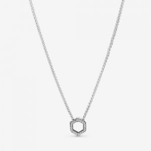 Colar Hexágono de favo de mel brilhante Pandora - 398787C01 Colar Hexágono de favo de mel brilhante Pandora - 398787C01